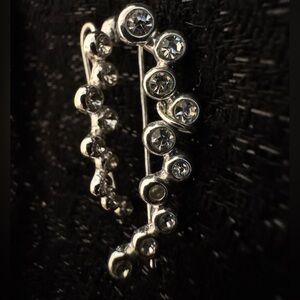 Dazzling Silver Crystal Climber Earrings